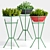Stylish Planters on Stand 3D model small image 1