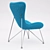 Turquoise Modern Miami Chair 3D model small image 2