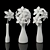 Elegant Glass Vases with White Daffodils 3D model small image 2