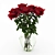 Elegant Red Rose Bouquet 3D model small image 1