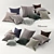 Luxury Pillow Set with Various Sizes and Textures 3D model small image 1