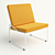 Cosmo Cricket: Stylish Steel Frame Chair 3D model small image 1