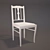 Vintage Wooden Chair with Soft Seat 3D model small image 2
