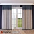 Semi-Open Curtain: Streamlined Elegance 3D model small image 1