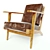 Luxury Walnut Armchair 3D model small image 1