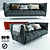 Sleek Metal & Fabric Sofa 3D model small image 1