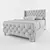 Ipswich Beige Linen Platform Bed 3D model small image 2