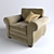 Elegant Pearce Upholstered Armchair 3D model small image 2
