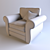 Elegant Pearce Upholstered Armchair 3D model small image 3