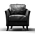 Dark Brown Faux Leather Accent Chair 3D model small image 2