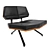 Sleek Swiss Lounge Chair 3D model small image 1