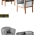 Modern Leather Armchair Set 3D model small image 2