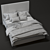 Modern Fabric and Wood Bed Frame 3D model small image 3