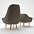 StellarWorks Lunar High Lounge Chair: Sleek and Sophisticated 3D model small image 2