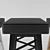 Modern Metal Bar Stool 3D model small image 2