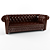 Classic Chesterfield Sofa: Elegant & Spacious 3D model small image 1