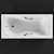 Roca Haiti: Authentic Cast Iron Bath 3D model small image 2