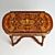 Vintage French Marquetry Writing Table 3D model small image 2