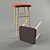 Modern Wooden High Stool 3D model small image 1