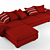 Red Modern Sectional Sofa 3D model small image 3