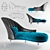 Elegant Chaise Ottoman by Visionnaire 3D model small image 1