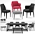 Luxurious Dining Set: Maxalto FEBO, RECIPIO, SELLA 3D model small image 2