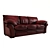 Elegant Kansas Leather Sofa 3D model small image 1