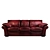 Elegant Kansas Leather Sofa 3D model small image 2