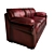 Elegant Kansas Leather Sofa 3D model small image 3