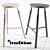 &tradition Oak Steel Bar Stool 3D model small image 1