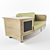 Wooden Armrest Sofa 3D model small image 1