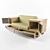 Wooden Armrest Sofa 3D model small image 2