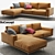 Elegant Carlton Corner Sofa 3D model small image 1