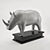 Metal Rhino Figurine 3D model small image 1