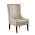 Classic Linen Accent Chair 3D model small image 1