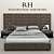 Custom Box Tufted Platform Bed: RH Modern Elegance 3D model small image 1