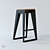 E1 Bar Stool: Steel and Oak, 430x430x765mm 3D model small image 2