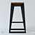 E1 Bar Stool: Steel and Oak, 430x430x765mm 3D model small image 3