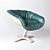  Elegantly Designed Green Leather Chair 3D model small image 2