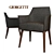 Elegant Walnut Armchair 3D model small image 1