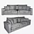 Rubens Comfortable Textile Sofa 3D model small image 3