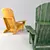 Classic Adirondack Chair: Timeless Outdoor Comfort 3D model small image 3