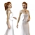 Elegant Wedding Evening Gown 3D model small image 2