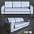Modern Leather Sofa in Black 3D model small image 1
