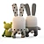 Cuddly Textile Toys (Hares & Frog) 3D model small image 2