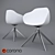 EcoPlast Chair: Metal Legs, Bioplastic Design 3D model small image 1