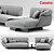 Cassina 550 Beam Sofa: Modern Comfort 3D model small image 1