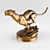 Graceful Bronze Cheetah Figurine 3D model small image 3