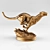 Graceful Bronze Cheetah Figurine 3D model small image 1