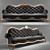 Elegant Black and Gold Triple Sofas 3D model small image 1